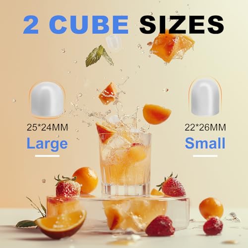 Ice Makers Countertop with Handle, Portable Ice Machine, 9 Bullet Cubes in 6 Mins, 26lbs in 24Hrs, Auto-Cleaning, with Basket and Scoop, for Home, Kitchen, RV, Camping,