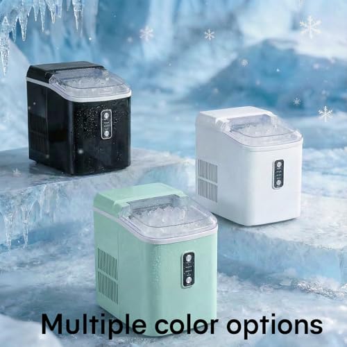 Nugget Ice Makers Countertop, Portable Nugget Ice Machine, Ready in 6 Mins, 24lbs in 24Hrs, Auto-Cleaning, with Basket and Scoop, for Home, Kitchen, RV, Camping, Black