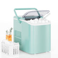 Countertop Ice Maker with Handle, 26lbs/24H Portable Ice Machine, 9 Bullet Cubes Ready in 6 Mins, Self-Cleaning, Quiet Compact for Home, Kitchen, RV, Camping,