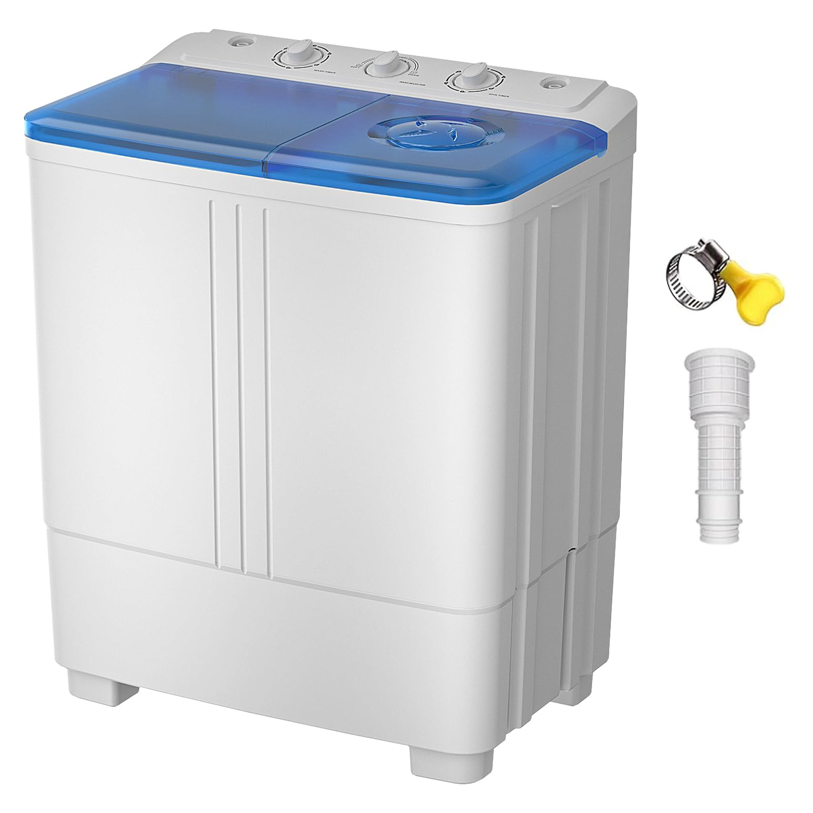 Portable Washing Machine, Twin Tub Washing Machine Laundry Compact Washer spinner Combo with 14lbs capacity, 9Lbs Washer and 5Lbs Spinner dryer for Apartments RVs and Dorms
