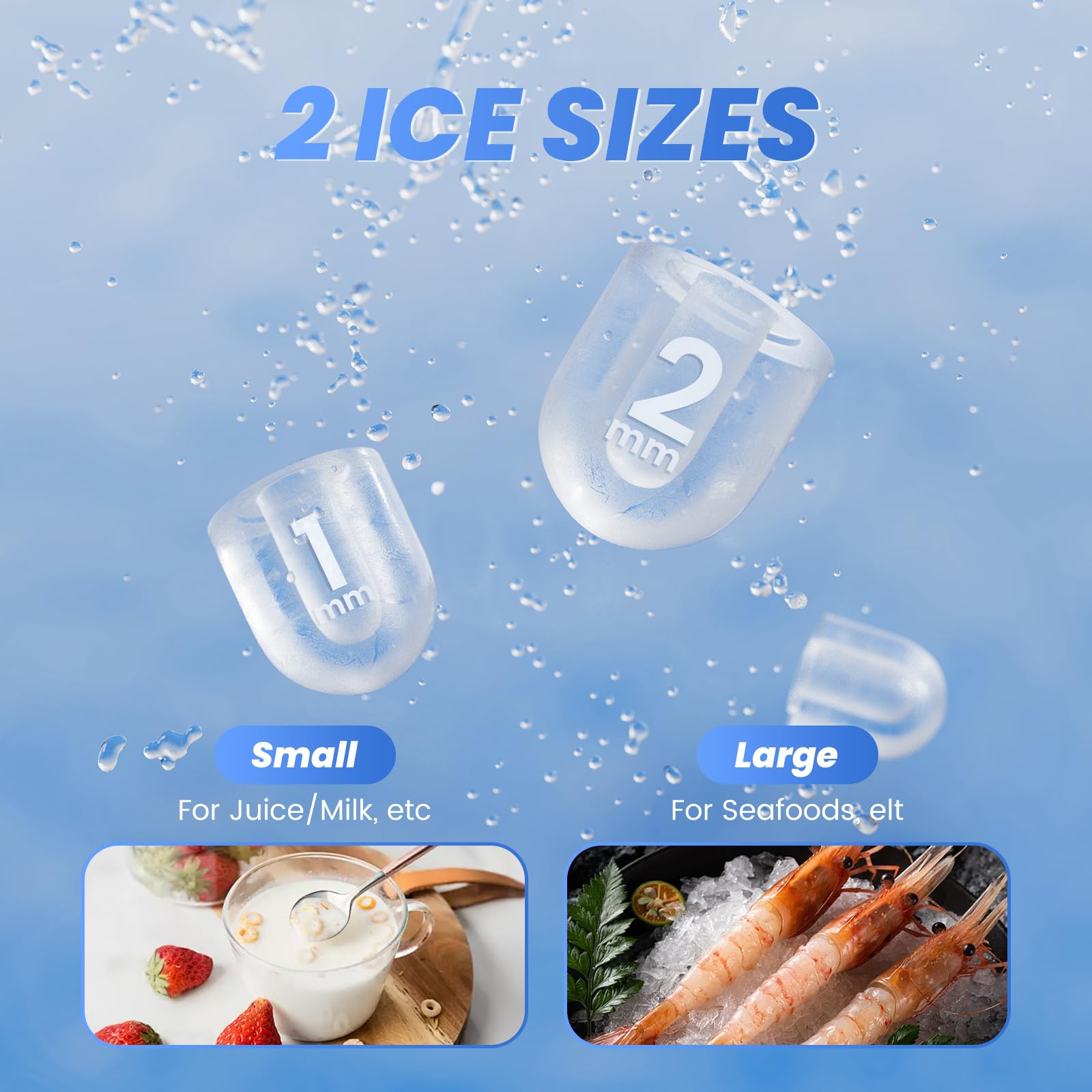 Ice Makers Countertop with Handle, Portable Ice Machine, 9 Bullet Cubes in 6 Mins, 26lbs in 24Hrs, Auto-Cleaning, with Basket and Scoop, for Home, Kitchen, RV, Camping,