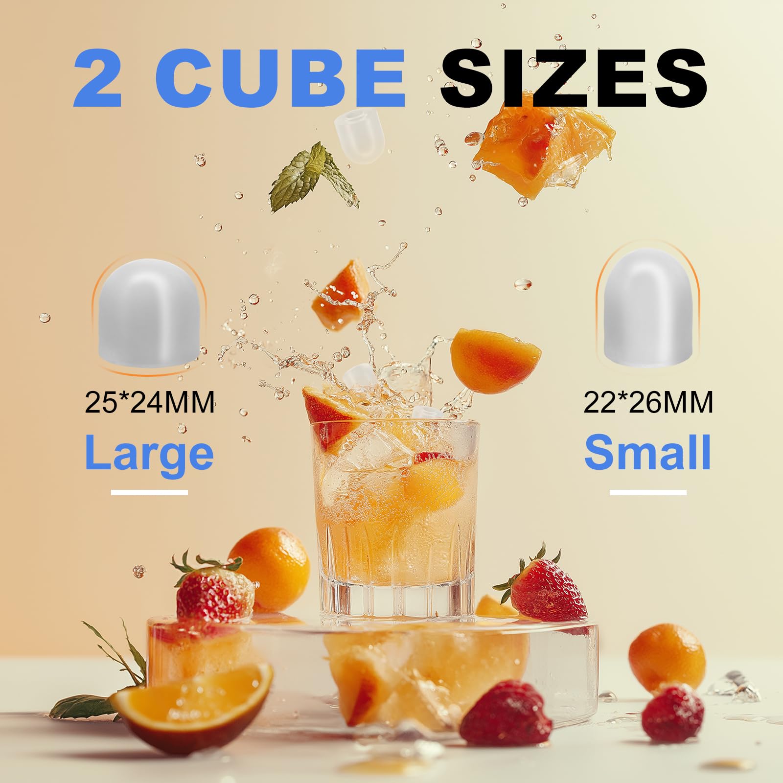 Ice Makers Countertop with Handle, Portable Ice Machine, 9 Bullet Cubes in 6 Mins, 26lbs in 24Hrs, Auto-Cleaning, with Basket and Scoop, for Home, Kitchen, RV, Camping,